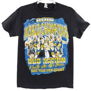 Golden State Warriors 2015 NBA Finals Championship Dub Nation Team T-Shirt Sz S